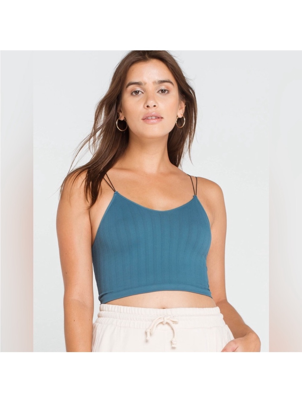 Tilly’s Lace Ribbed WHITECrop Cami Top - Women